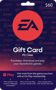 كارت هدايا إي ايه - 60 دولار - أمريكا