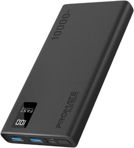 Promate Bolt-10Pro (Micro, المType C and Dual USB) Power Bank - Black