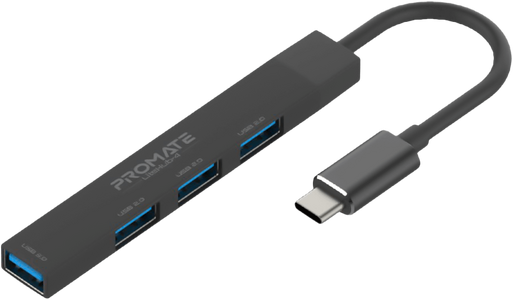 مشترك يو إس بي (LiteHub-4) مع محول يو إس بي من برومات - 4 منافذ - سوداء