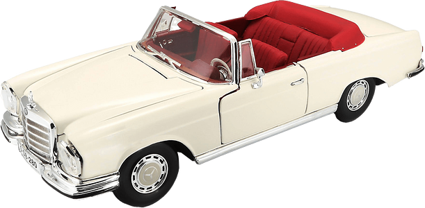 مجسم سيارة 1967 مرسيدس بنز 280SE كايبرو ديكاست (1:18) من مايستو (نسخة سبيشال) - أبيض