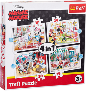 Trefl 4 in 1 Disney Minnie with Friends Puzzle - 24 + 20 + 15 +12