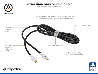 PowerA Officially Licensed HDMI Cable for PS5 - 3M  for sale in Emirates from Games2all