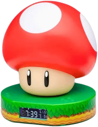 Paladone Super Mario Mushroom Digital Alarm Clock with Light