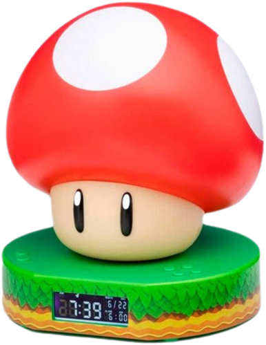 Paladone Super Mario Mushroom Digital Alarm Clock with Light