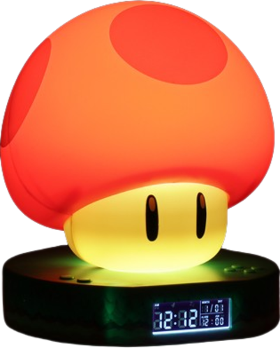 Paladone Super Mario Mushroom Digital Alarm Clock with Light