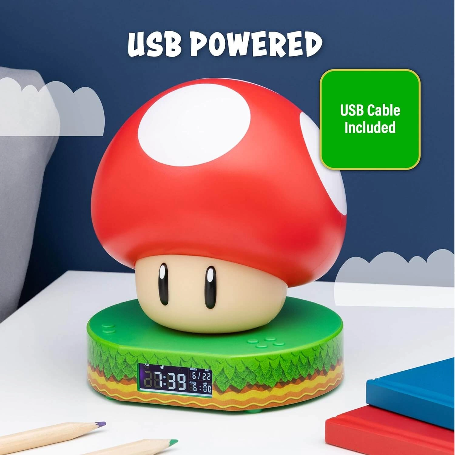 Paladone Super Mario Mushroom Digital Alarm Clock with Light  for sale in Emirates from Games2all