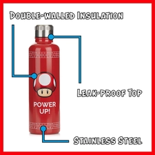 Paladone Super Mario Big Up Mushroom Water Bottle - 500ml  for sale in Emirates from Games2all