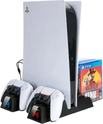OIVO PS5 Charging Dock Stand with Cooling Fan - Black - Open Sealed