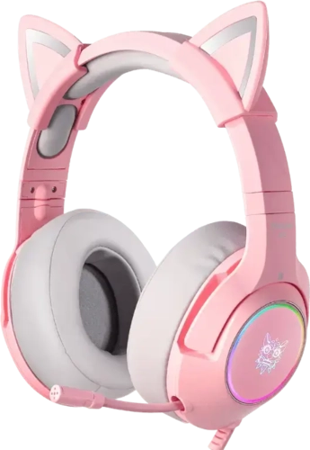 Onikuma K9 Wired RGB Gaming Headset for PC - Pink