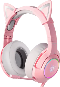 Onikuma K9 Wired RGB Gaming Headset for PC - Pink