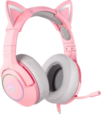 Onikuma K9 Wired RGB Gaming Headset for PC - Pink