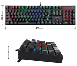 لوحة مفاتيح الألعاب الميكانيكية Redragon السلكية K551 RGB مع سويتش Cherry MX Blue