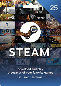 Steam Wallet Gift Card USA 25 USD