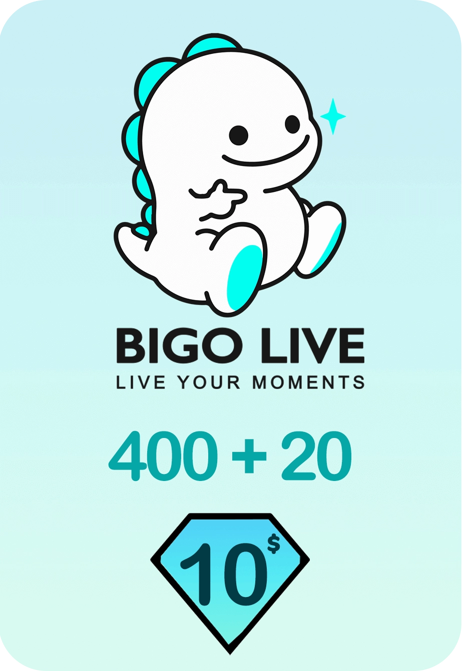 Bigo Live 400 + 20 Bonus Diamonds 10 USD Gift Card - Global  for sale in Emirates from Games2all