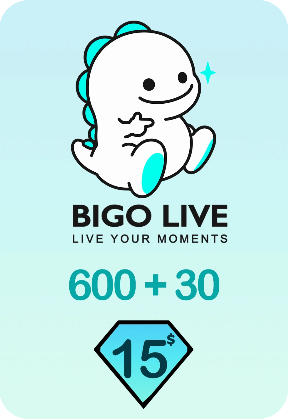 Bigo Live 600 + 30 Bonus Diamonds 15 USD Gift Card - Global  for sale in Emirates from Games2all