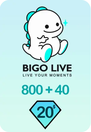 Bigo Live 800 + 40 Bonus Diamonds 20 USD Gift Card - Global