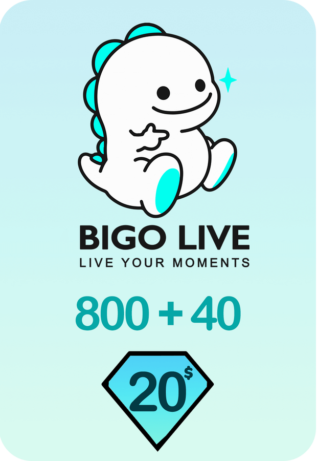 Bigo Live 800 + 40 Bonus Diamonds 20 USD Gift Card - Global