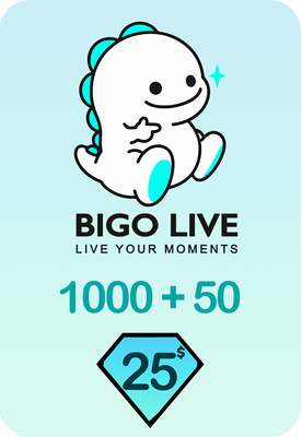 Bigo Live 1000 + 50 Bonus Diamonds 25 USD Gift Card - Global