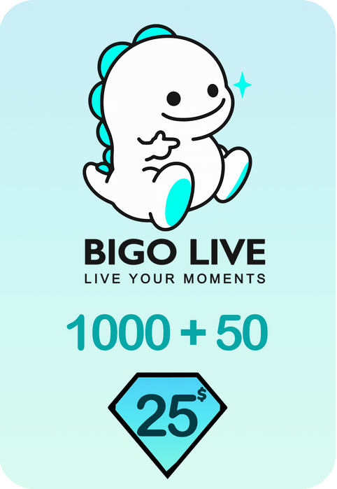 Bigo Live 1000 + 50 Bonus Diamonds 25 USD Gift Card - Global  for sale in Emirates from Games2all