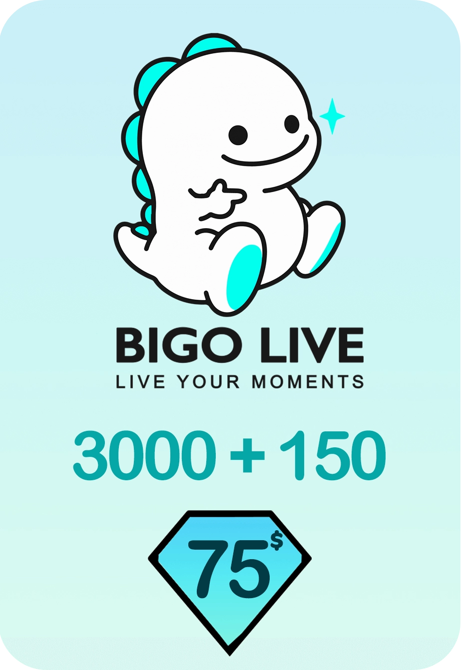 Bigo Live 3000 + 150 Bonus Diamonds 75 USD Gift Card - Global  for sale in Emirates from Games2all