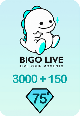 Bigo Live 3000 + 150 Bonus Diamonds 75 USD Gift Card - Global