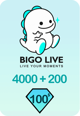 Bigo Live 4000 + 200 Bonus Diamonds 100 USD Gift Card - Global