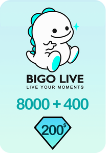 بطاقة هدايا بيجو لايف 8000 دايموند + 400 إضافية - 200 دولار - عالمي (جلوبال) -  للبيع في الإمارات من خلال Games2all