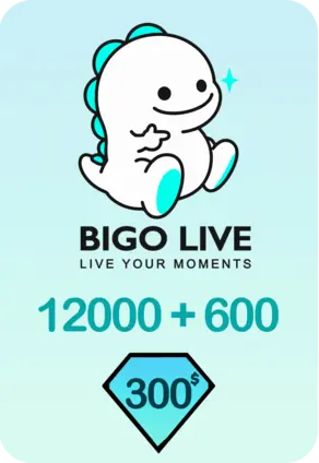 Bigo Live 12000 + 600 Bonus Diamonds 300 USD Gift Card - Global