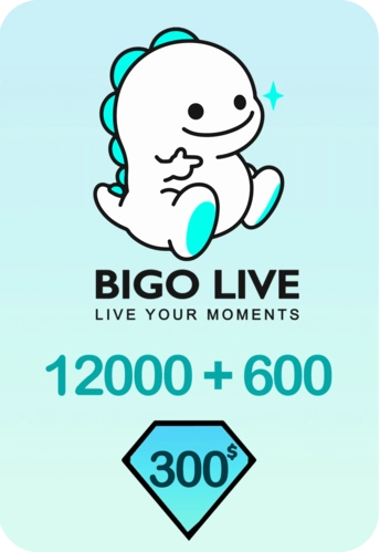 Bigo Live 12000 + 600 Bonus Diamonds 300 USD Gift Card - Global