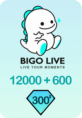 Bigo Live 12000 + 600 Bonus Diamonds 300 USD Gift Card - Global