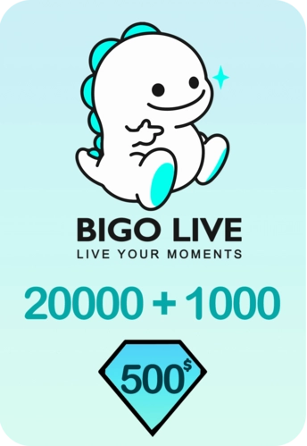 Bigo Live 20000 + 1000 Bonus Diamonds 500 USD Gift Card - Global