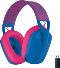 سماعة الجيمنج لوجيتك G435 اللاسلكية للكمبيوتر - زرقاء ووردية
