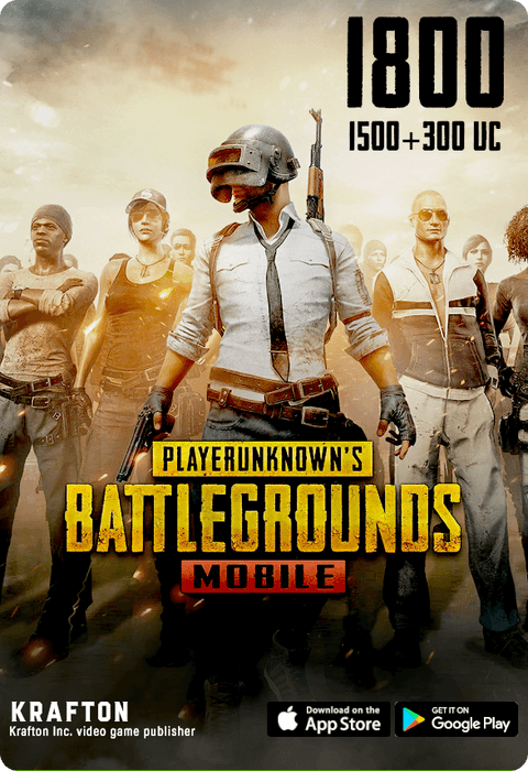 بابجي موبايل يو سي (شدات) - 1500 يو سي + 300 UC   للبيع في ألإمارات من خلال Games2all