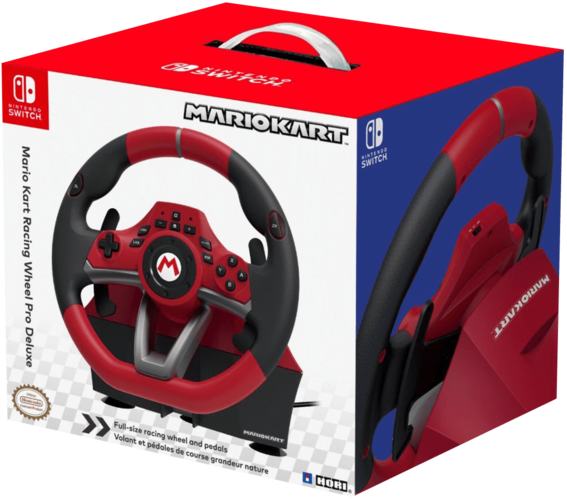 Mario Kart Racing Wheel Pro Deluxe for Nintendo Switch - Red and Black